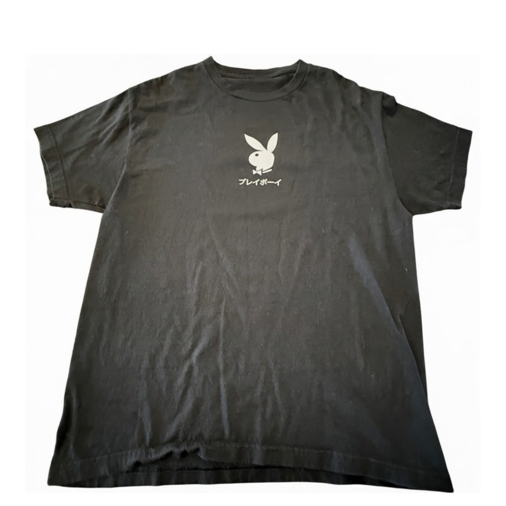 Playboy Club Tokyo Japan Color Bars Graphic T-Shirt Mens Large Black Ace Spades - Picture 2 of 11